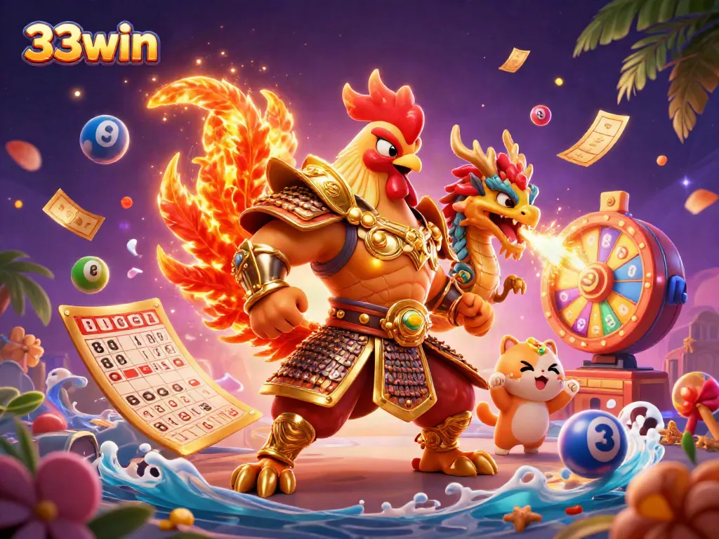 Experience thrilling gameplay with 33win, where vibrant casino elements create an exciting scene.