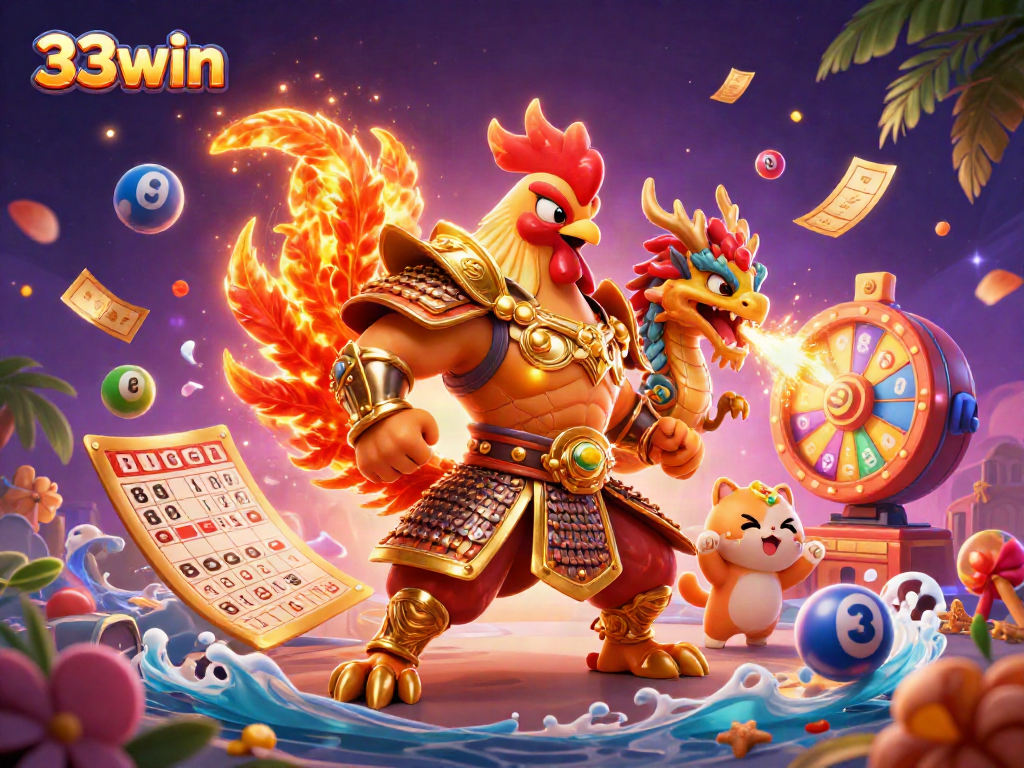 Experience thrilling gameplay with 33win, where vibrant casino elements create an exciting scene.