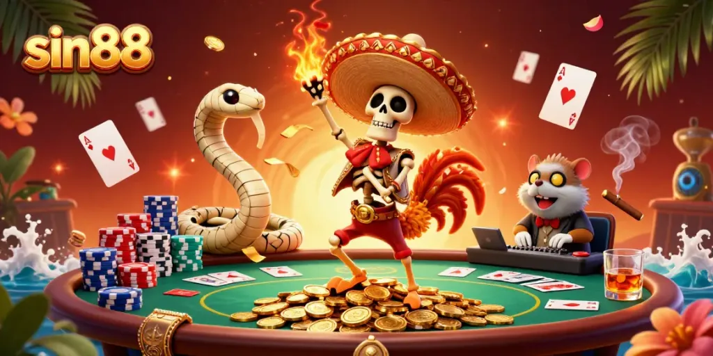 Experience the thrilling world of sin88 in a vibrant victory scene with gaming elements.