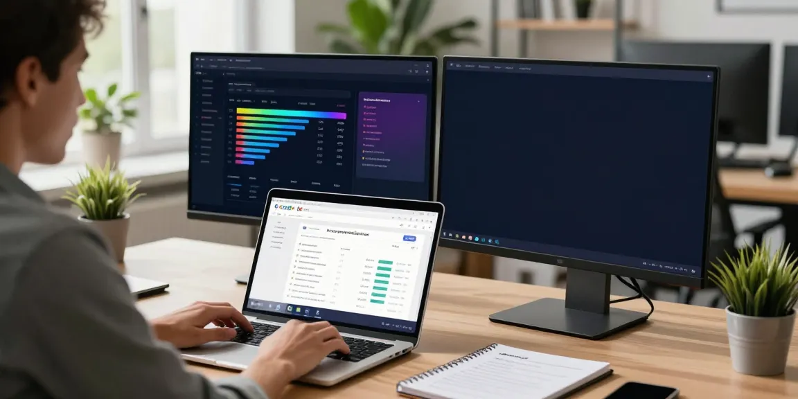 SEO specialist working on instant indexing strategies in a modern office.