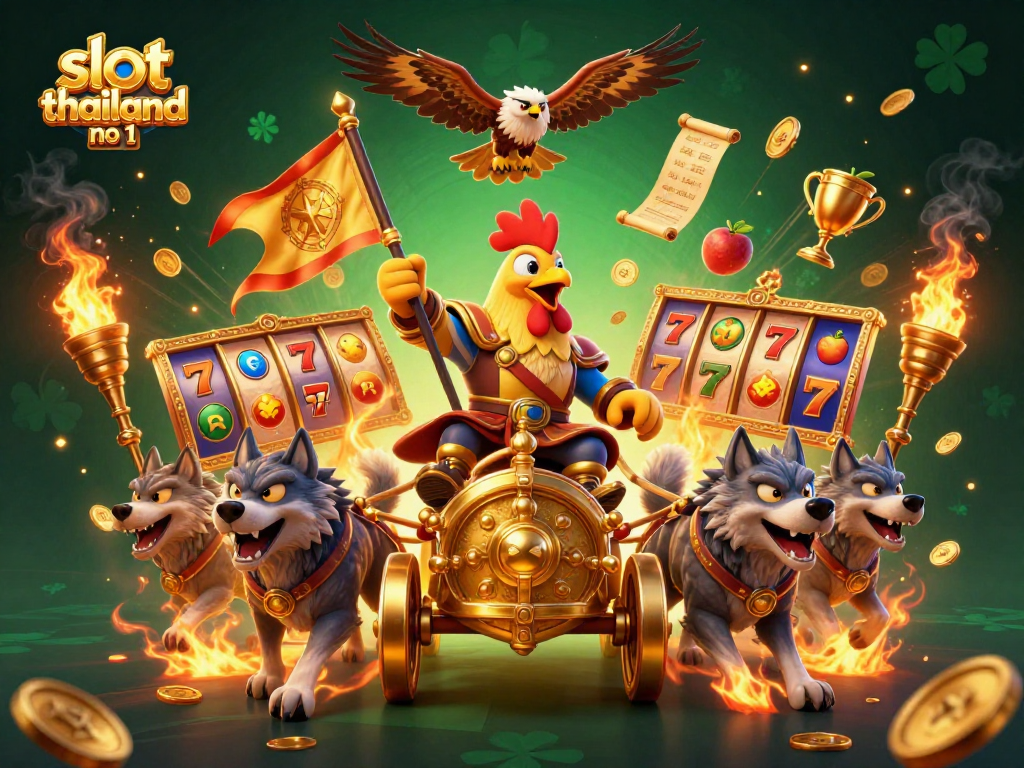 Sparks light with a thrilling scene of slot thailand no 1, showcasing dynamic gaming action with ambitious characters.