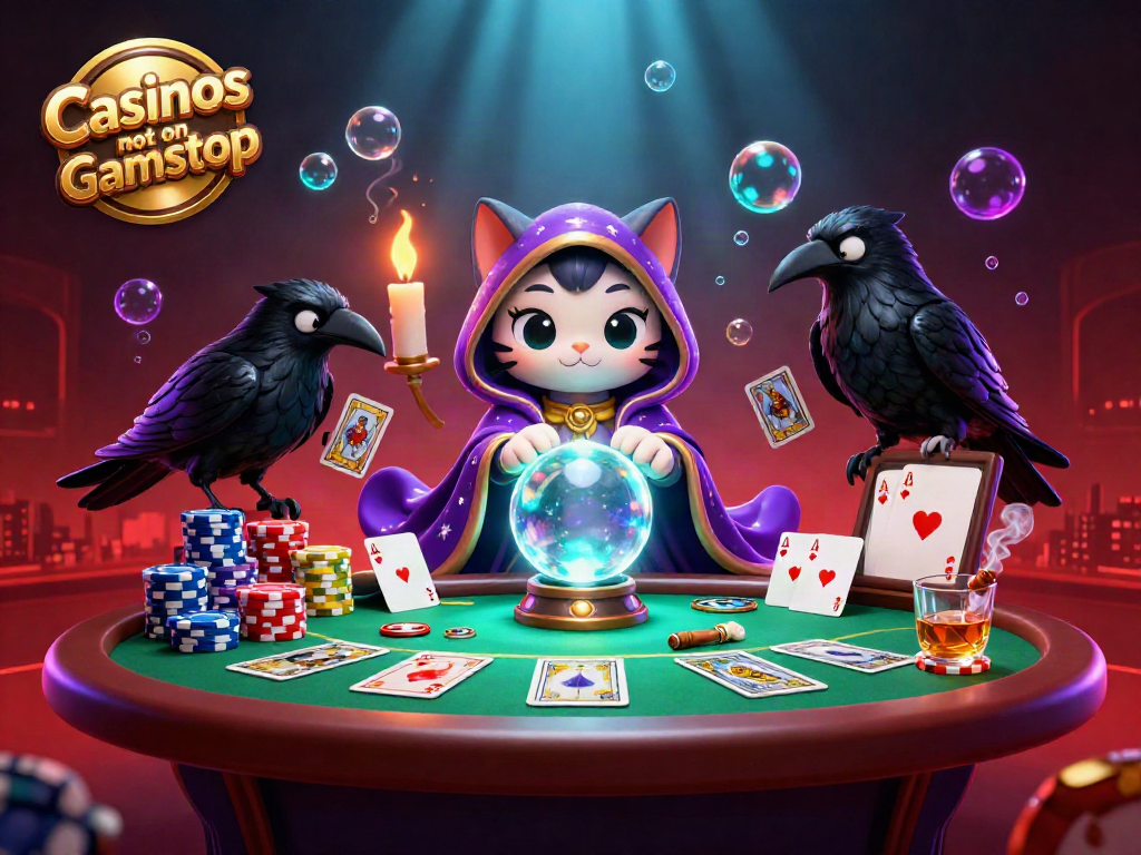 Experience thrilling gameplay at Casinos not on Gamstop with vibrant 3D characters depicting diverse casino elements.