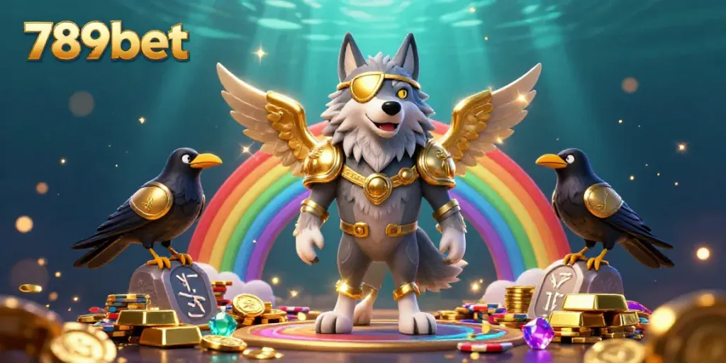 Exploring the colorful world of 789bet with treasure and vibrant Norse mythology-themed characters.