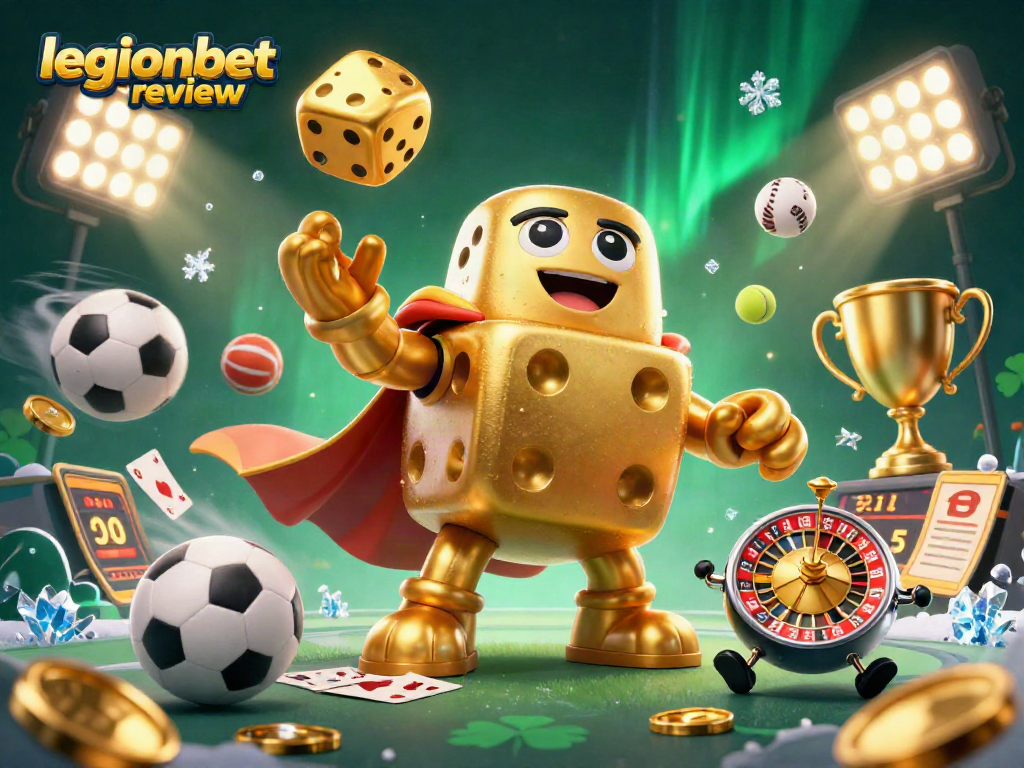 Experience the legionbet review with engaging characters and vibrant casino elements in this dynamic scene.