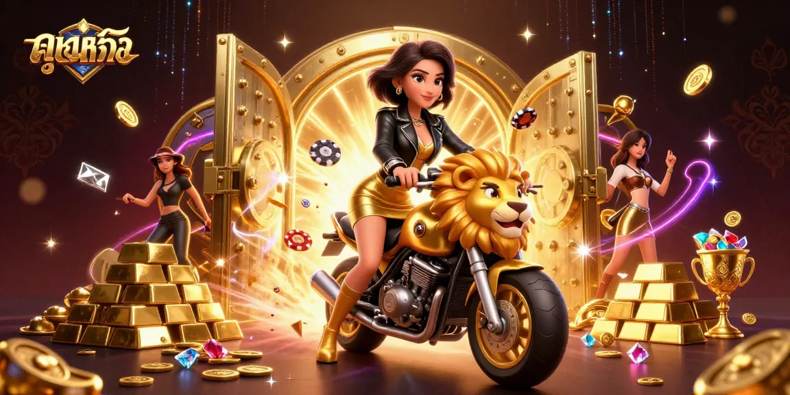 Experience premium ดูหนังออนไลน์ with a glamorous Asian character amidst a dynamic casino backdrop.