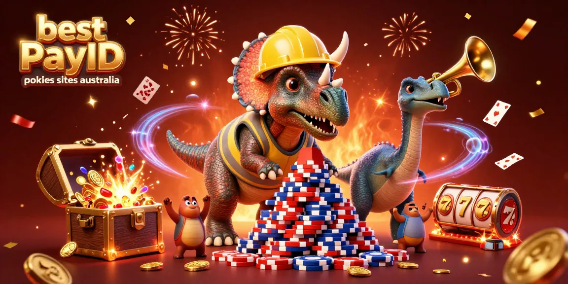 Experience the best PayID pokies sites Australia with vibrant casino elements and celebration effects.