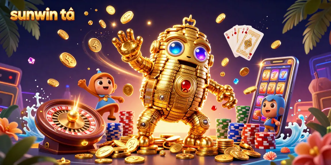 Engage with sunwin tải through vibrant casino elements in a dynamic scene filled with winning symbols.