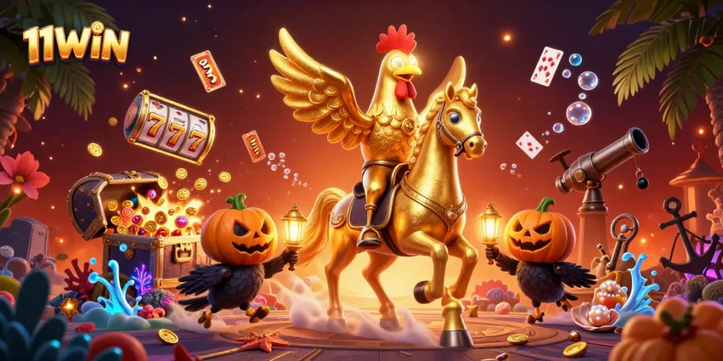 Experience 11WIN like never before in this vibrant midnight casino scene!