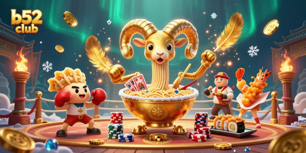 Engage in thrilling gameplay at b52 club, featuring vibrant characters and dynamic casino elements.